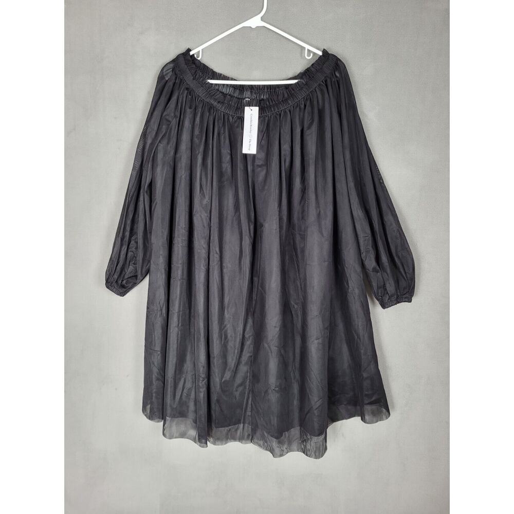 Cynthia Rowley x The Drop Women's Black Off Shoulder Mesh Mini Dress XXL - Picture 5 of 6